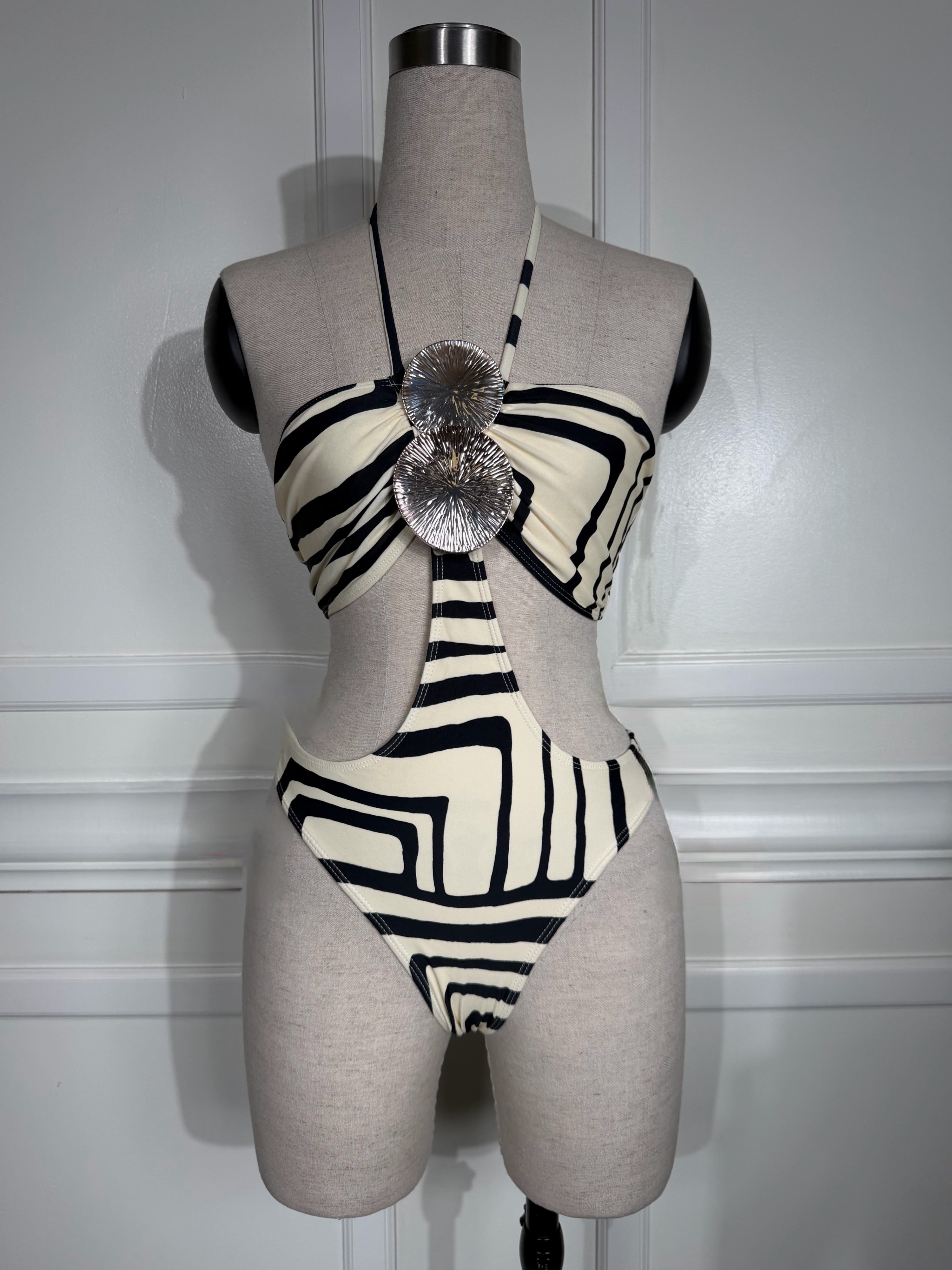 Melia swim set-Black/White
