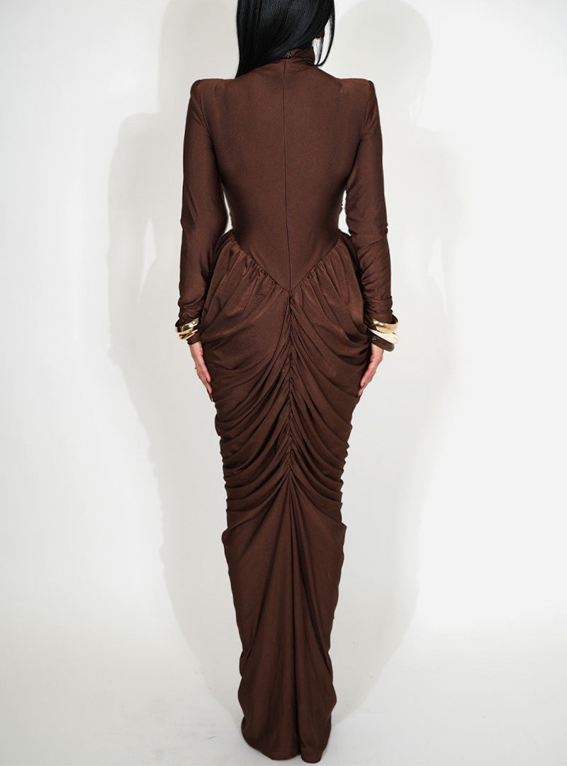 KATIA-MAXI  DRESS BROWN