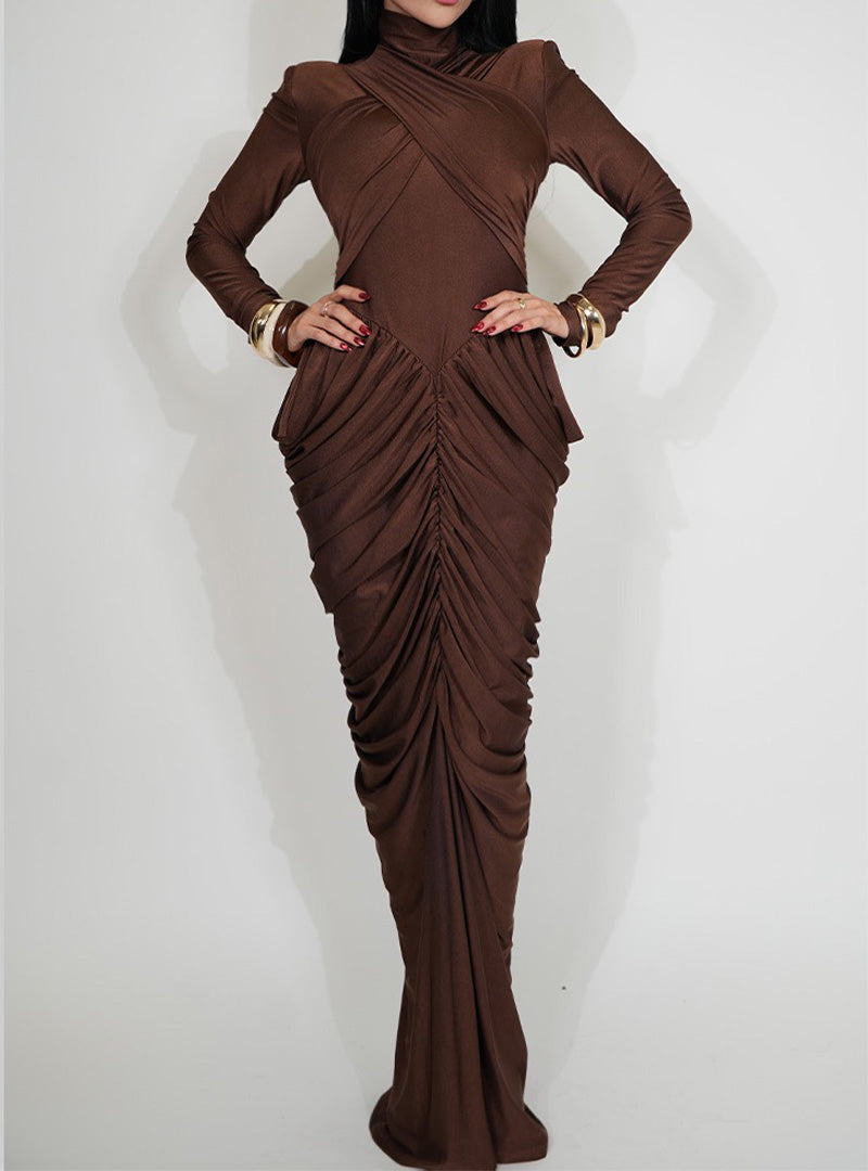 KATIA-MAXI  DRESS BROWN