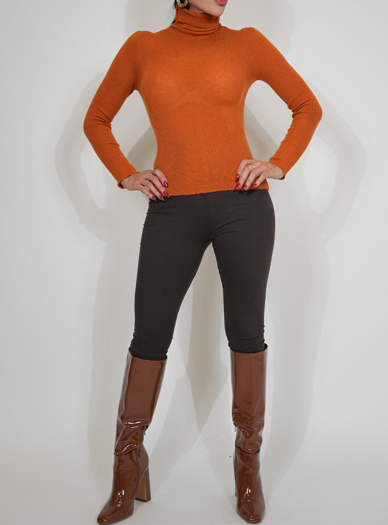 TARA-TURTLE NECK CAMEL