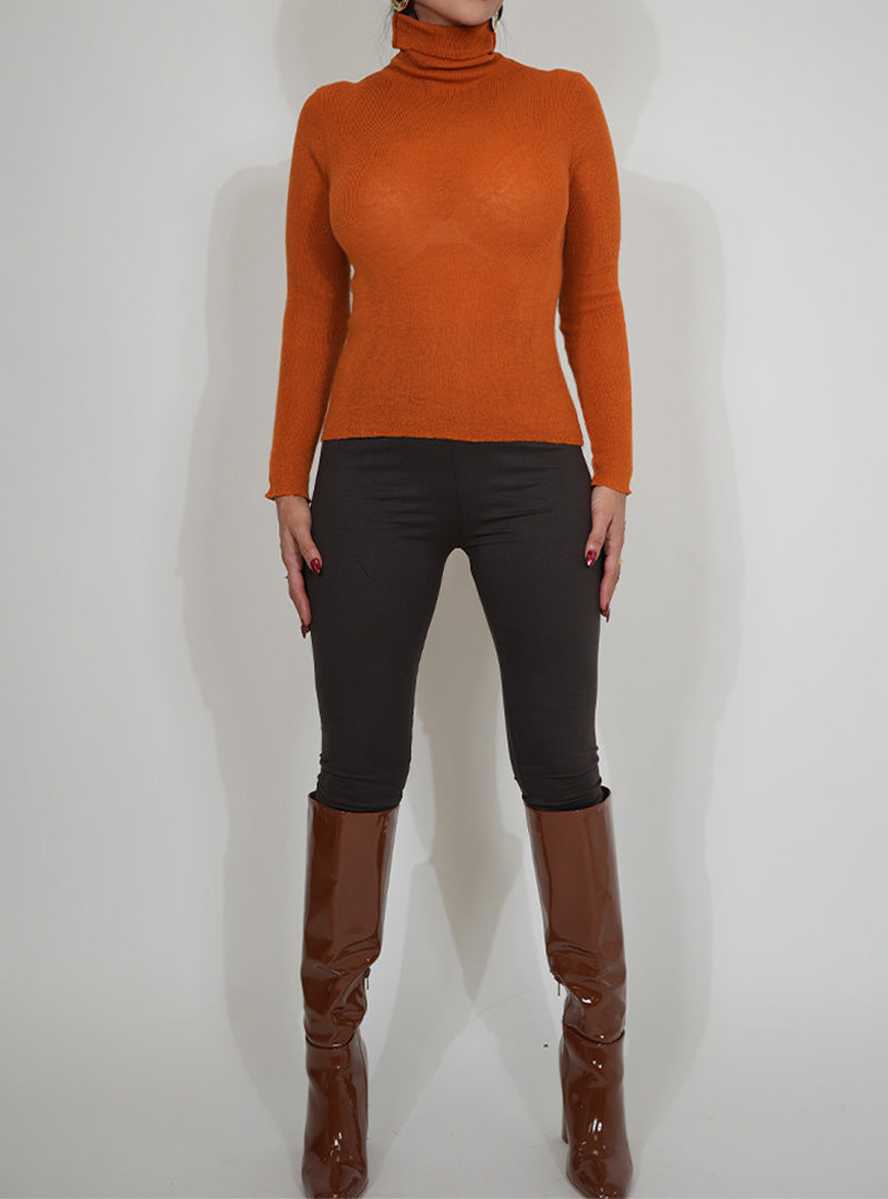 TARA-TURTLE NECK CAMEL
