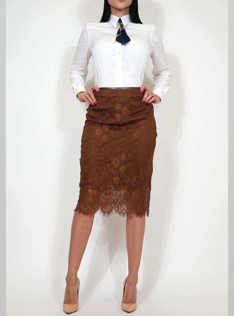 Aurora Lace Skirt Brown