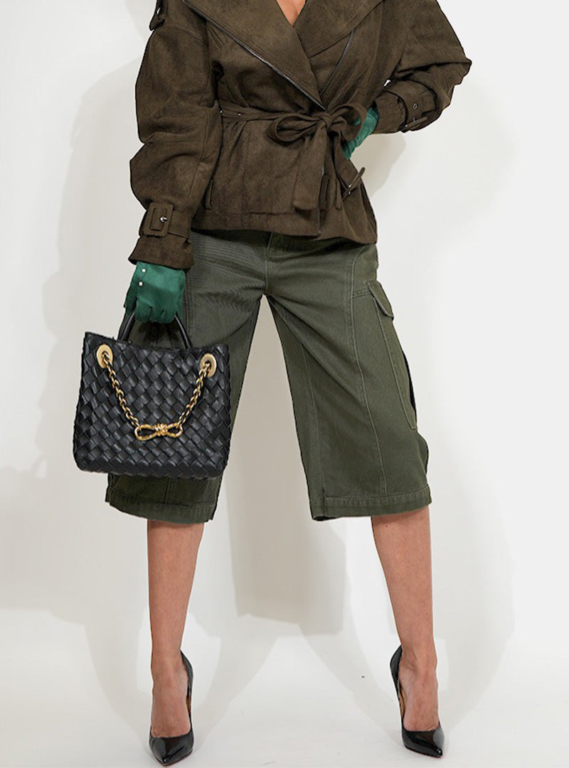 DON’T TRUST ME CARGO SHORTS-OLIVE