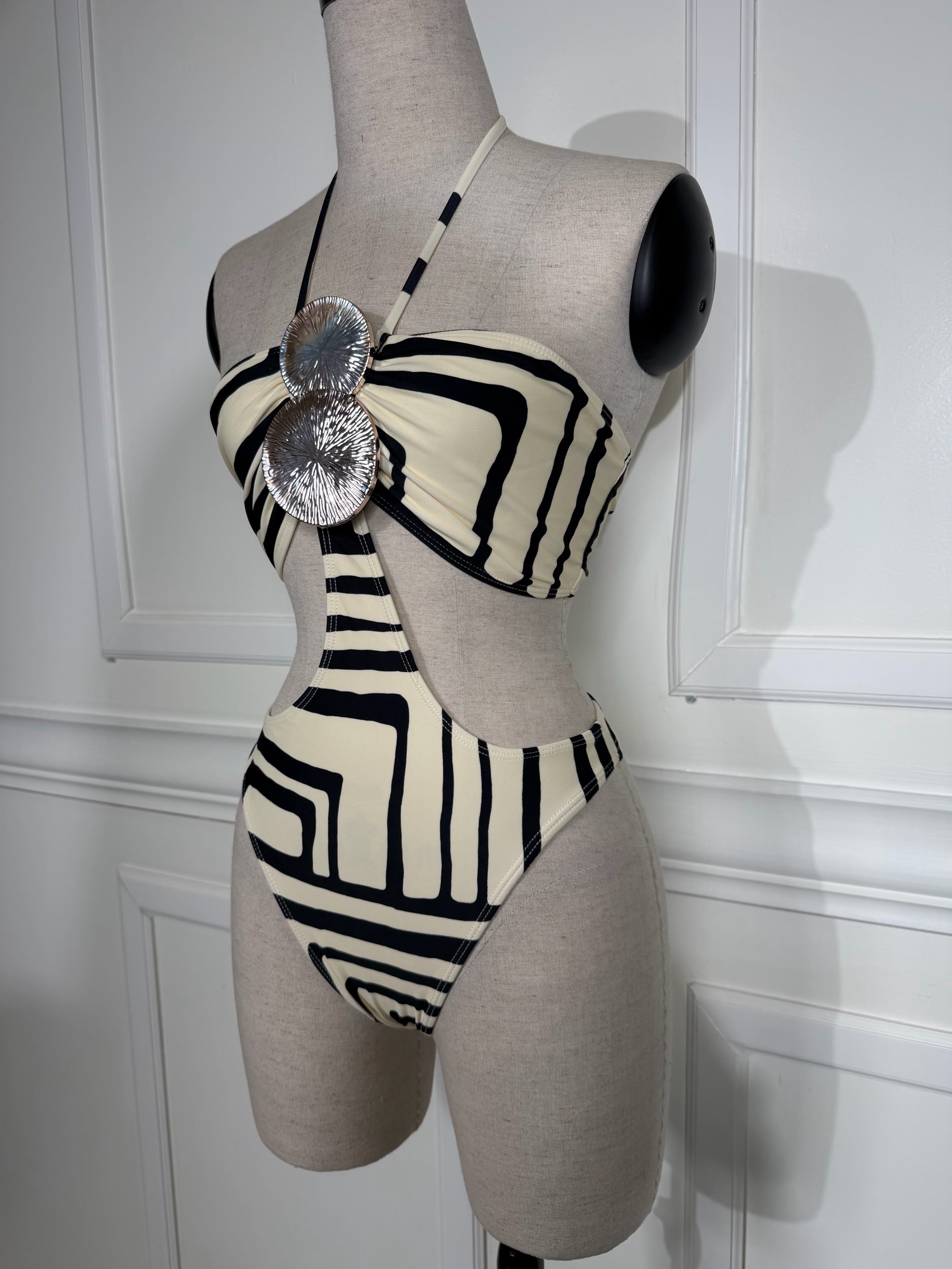 Melia swim set-Black/White