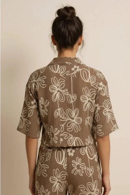 Makayla Pants Set-Brown