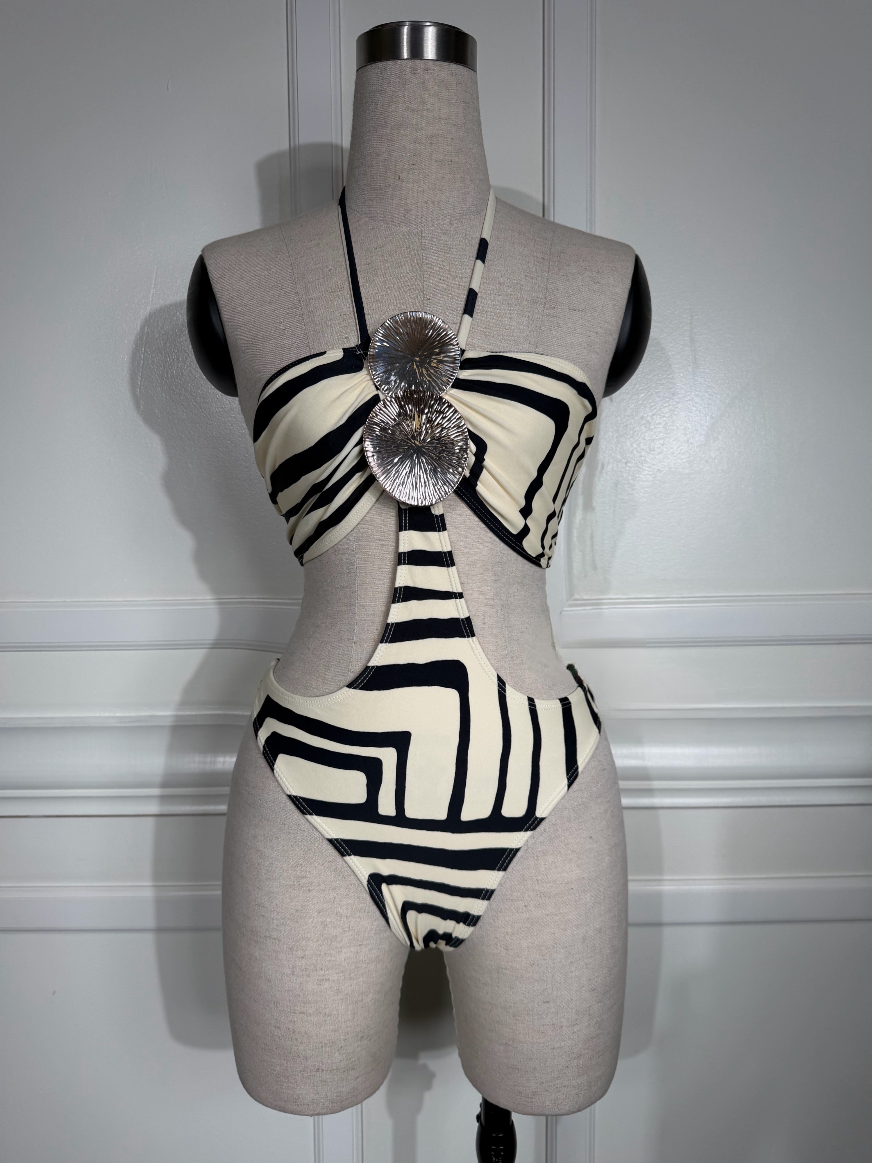 Melia swim set-Black/White