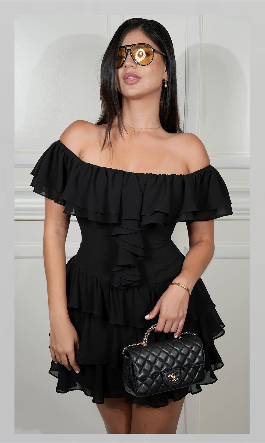 Always Sweet Mini Dress-Black