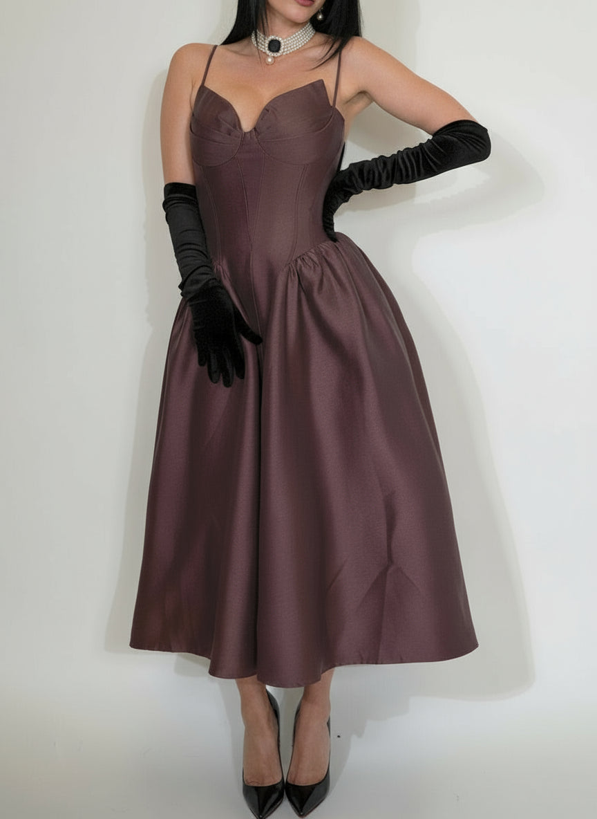 Maggie Dress-Brown