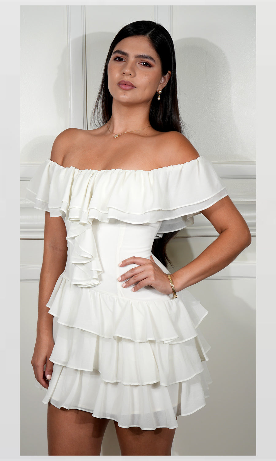 Always Sweet Mini Dress-White