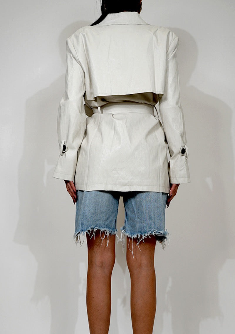 TOTAL DRAMA-FAUX LEATHER COAT