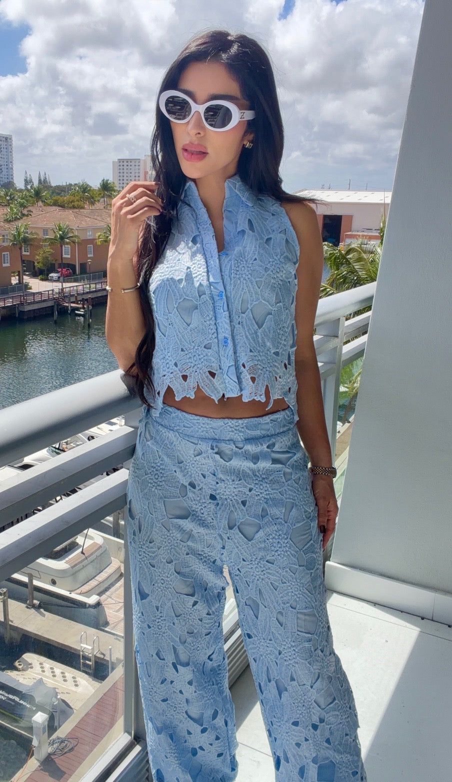 Roslyn Pants Set-Light Blue