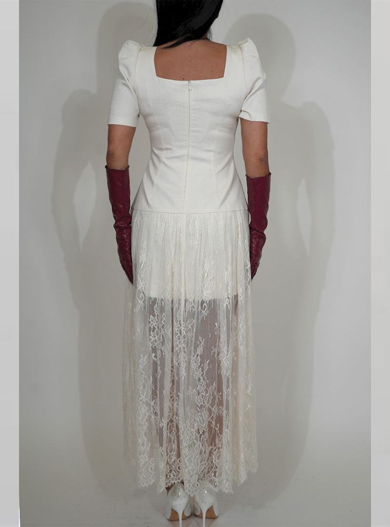 Charlotte Lace Dress-White
