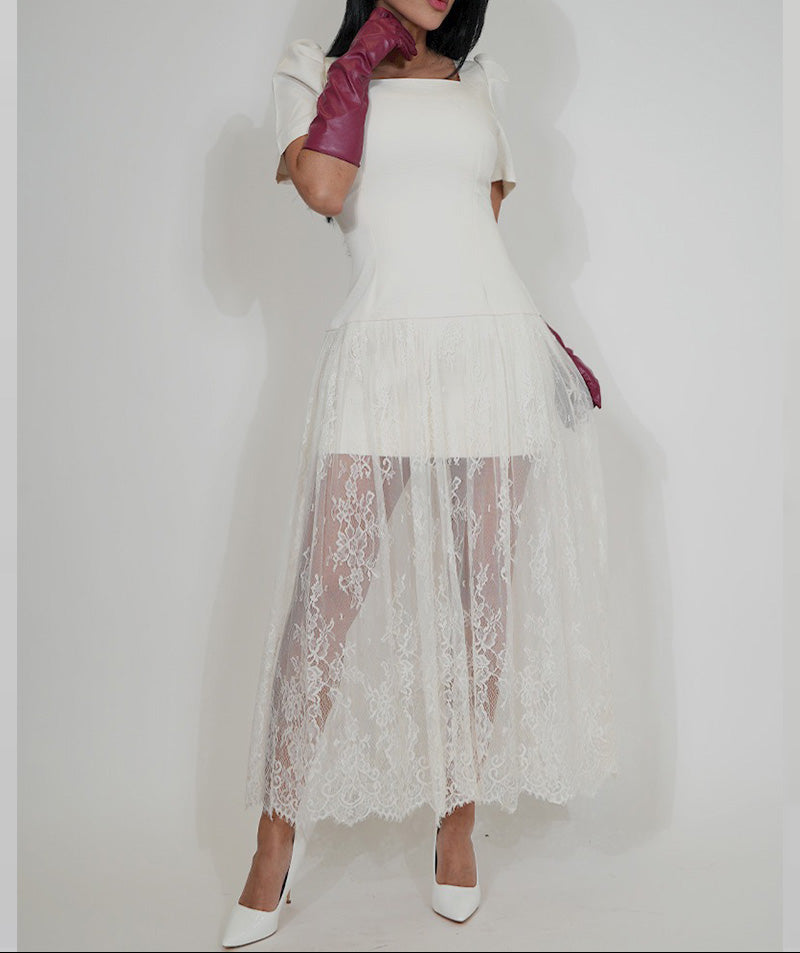 Charlotte Lace Dress-White